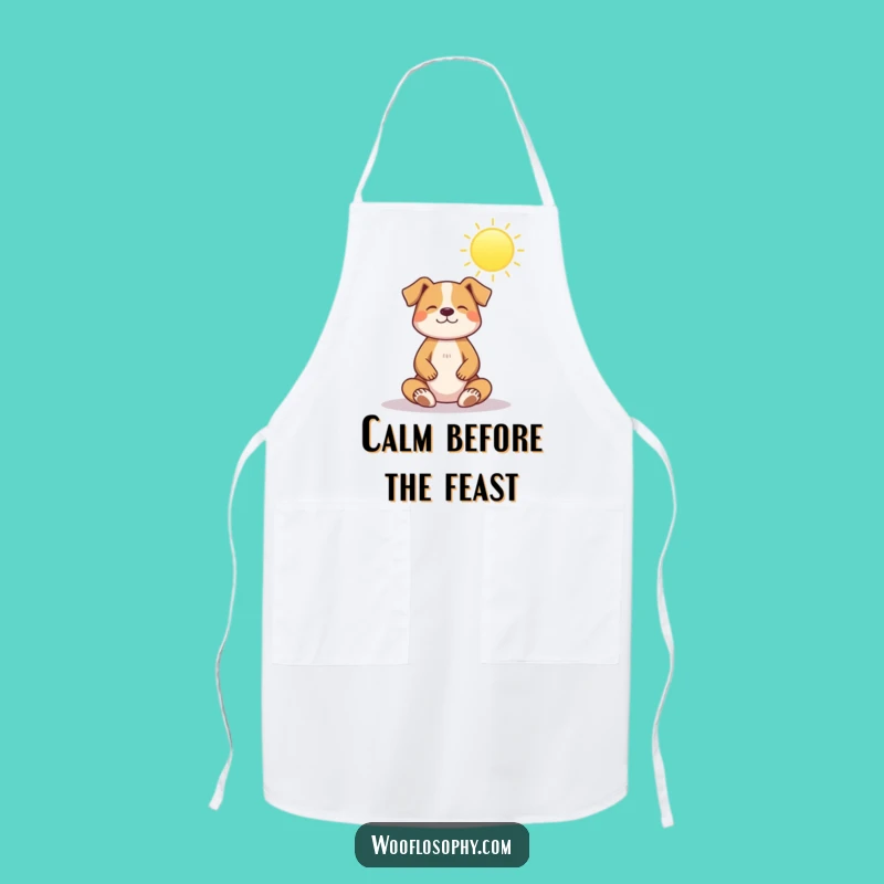 Funny Dog Zen Master Apron: Peaceful Cook, Perfect Gift!