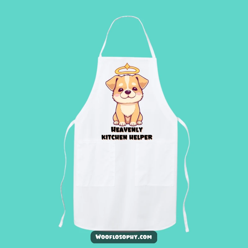 Funny Angelic Dog Apron: Cook with Kindness and Serenity Gift
