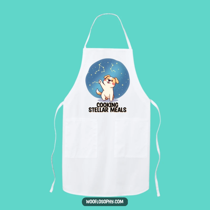 Funny Stargazer Dog Apron - Cosmic Chef Pup, Hilarious Astronomy Gift