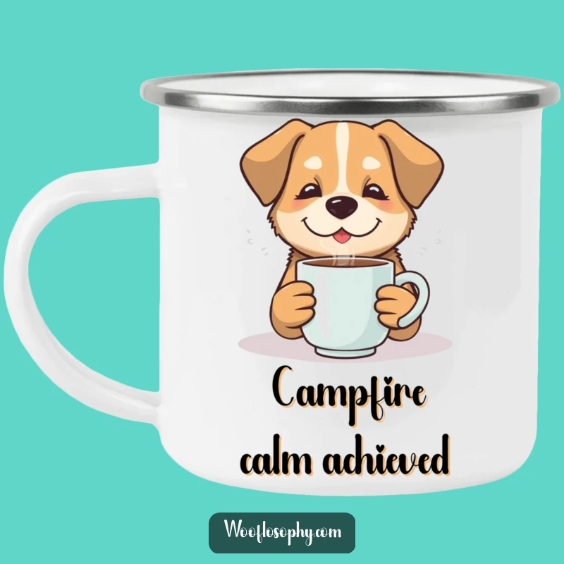 Funny Contented Dog Camping Mug - Sip & Relax Outdoors Gift
