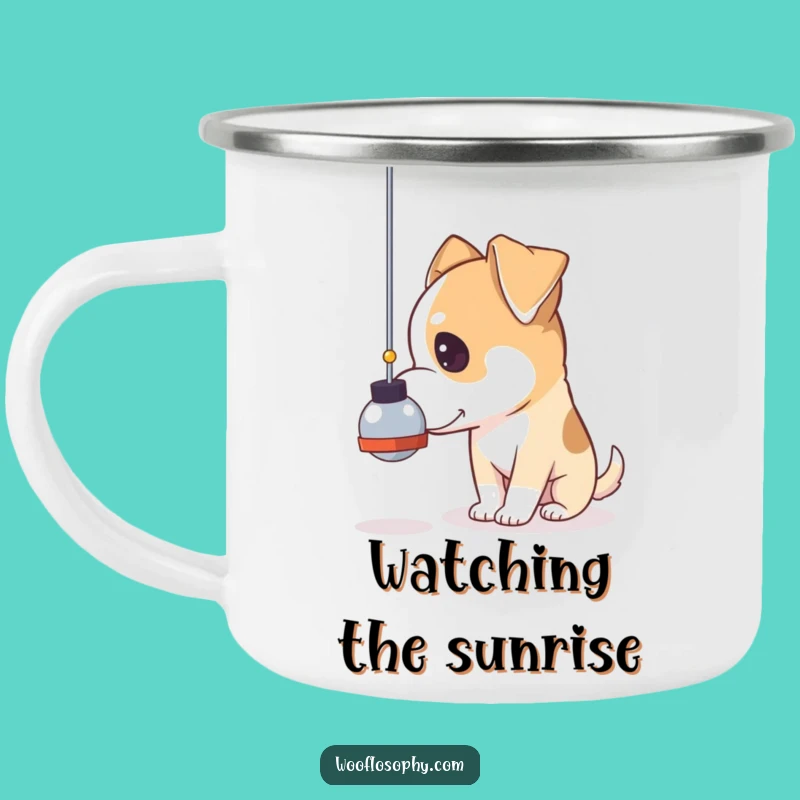Funny Pensive Dog Camping Mug: Contemplate Time Outdoors Gift