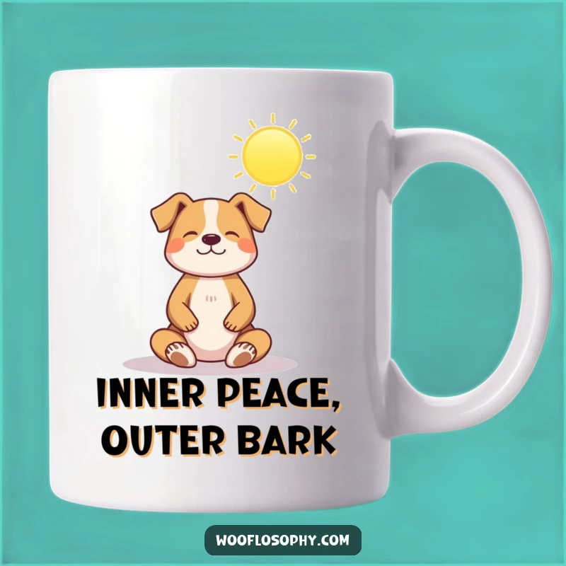 Funny Dog Zen Master Mug: Peaceful Pooch Sun Salutation, Perfect Gift!