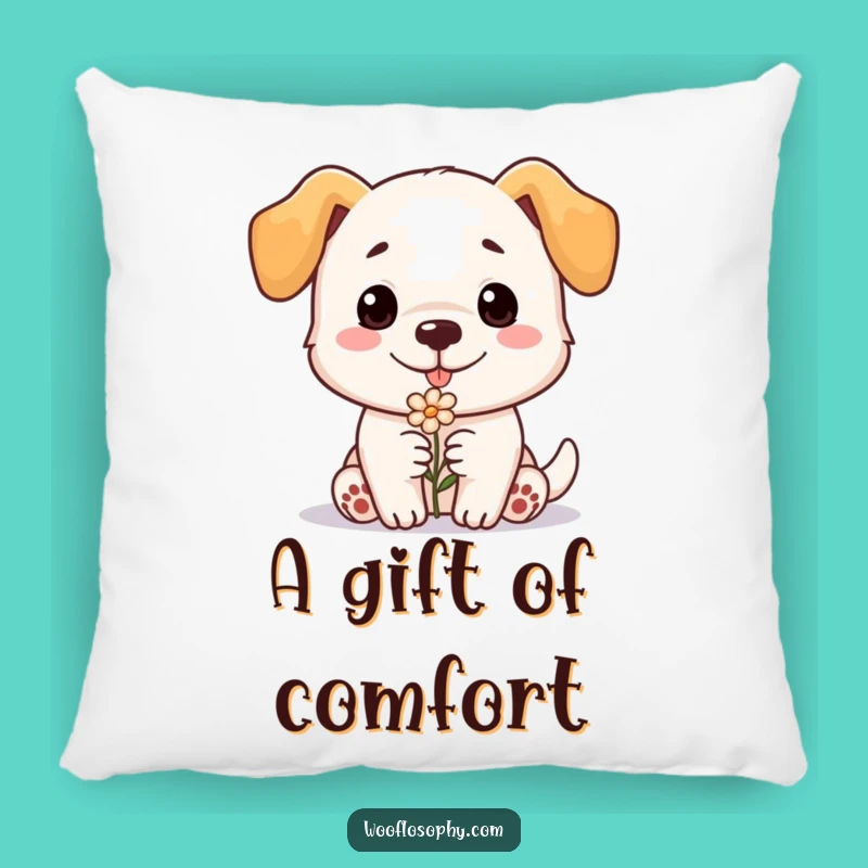 Funny Dog Flower Offering Pillow - Soft & Sweet Hilarious Home Decor