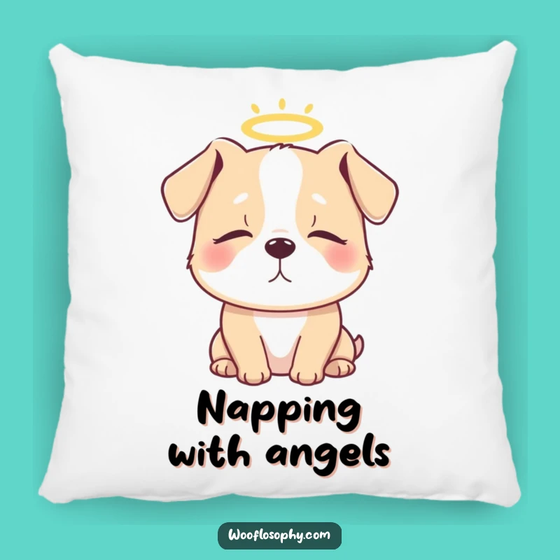 Funny Angel Dog Halo Pillow: Sweet Dreams With Your Furry Angel