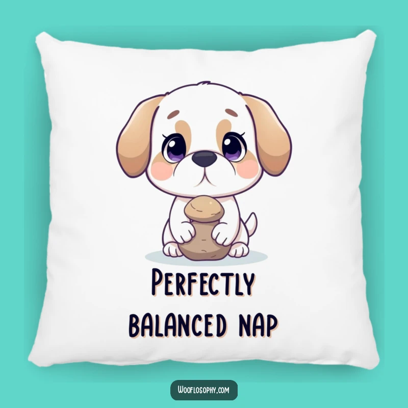 Funny Dog Balance Pillow: Huggable Serenity with a Hilarious Stone