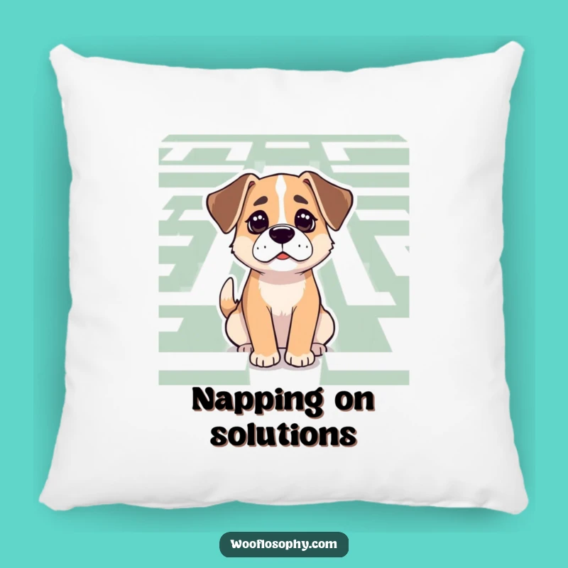 Funny Dog Maze Contemplation Pillow: Cozy Pup's Determined Rest, a Soft and Humorous Accent