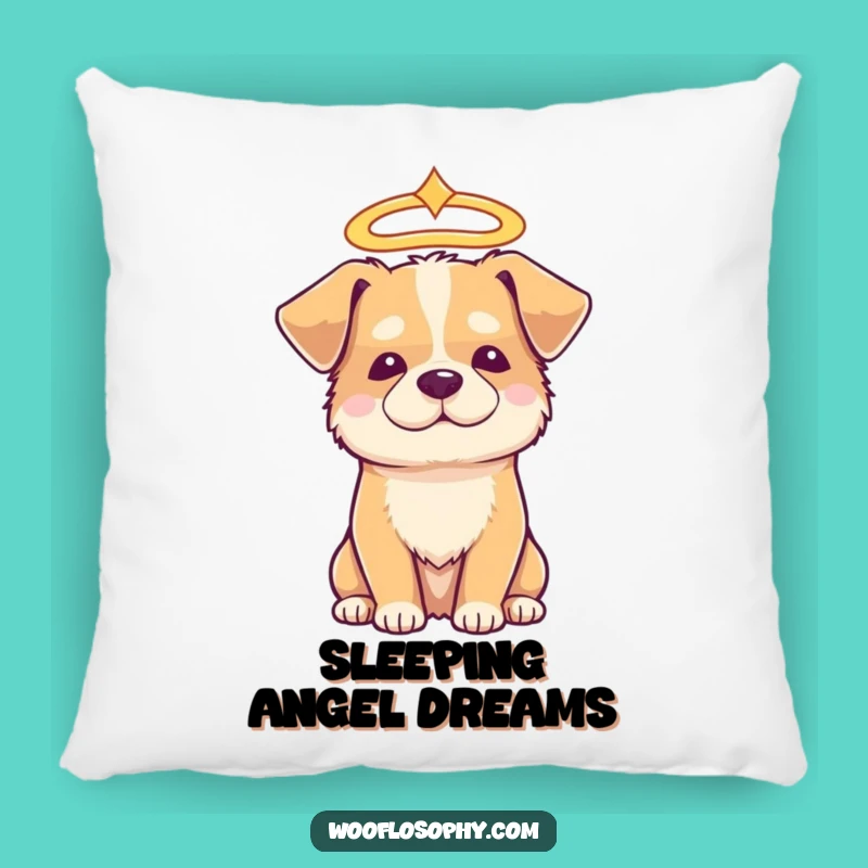 Funny Angelic Dog Pillow: Cozy Comfort with a Heavenly Aura Gift