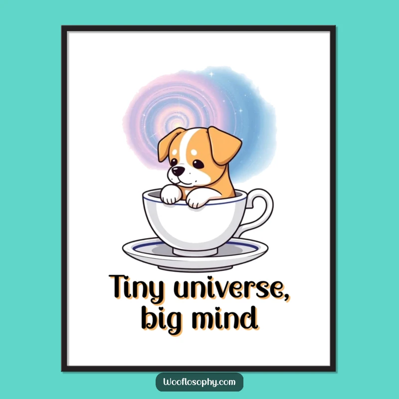 Funny Cosmic Dog Digital Art: Galactic Pondering for Your Walls Gift