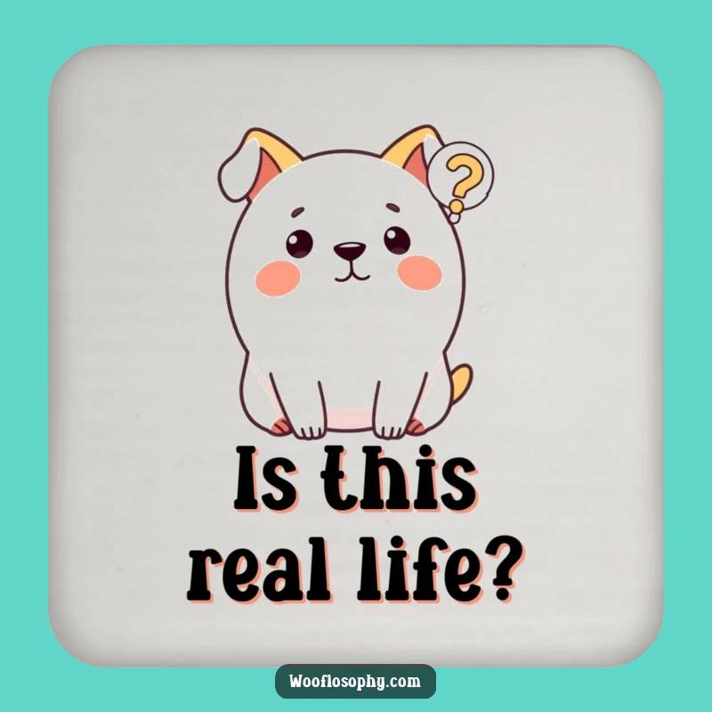 Funny Dog Coaster Set: Protect Surfaces with Puzzled Pup Charm