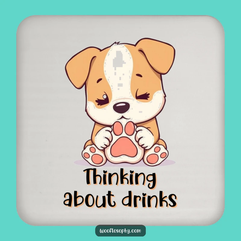 Funny Dog Deep Thought Coaster - Hilarious Gift to Protect Your Surfaces