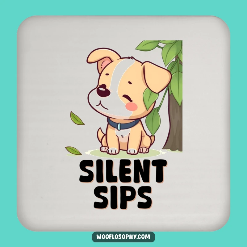 Funny Dog Leaf Listening Coaster - Add Calm to Your Table