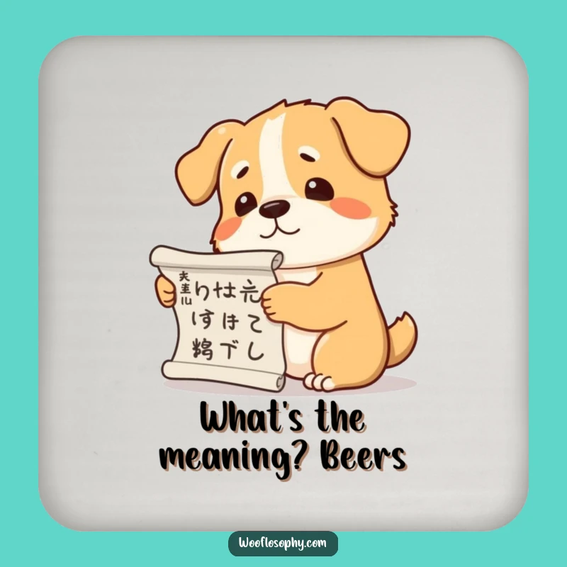 Funny Dog Philosopher Coaster: Protect Surfaces with Smart Canine Style