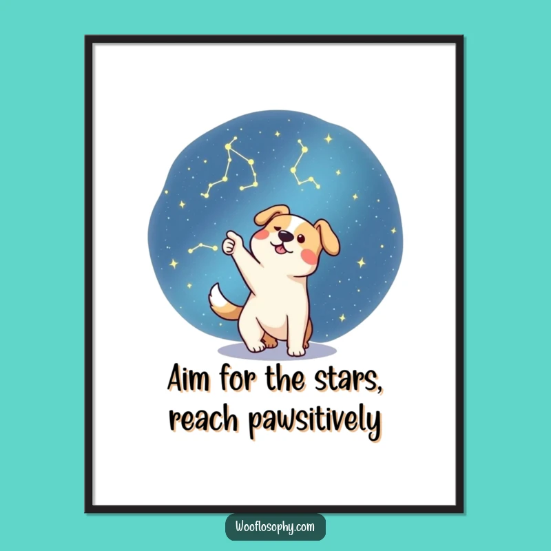 Free Printable Dog Constellation Wall Art - Enthusiastic Stargazer Pup Downloadable Decor