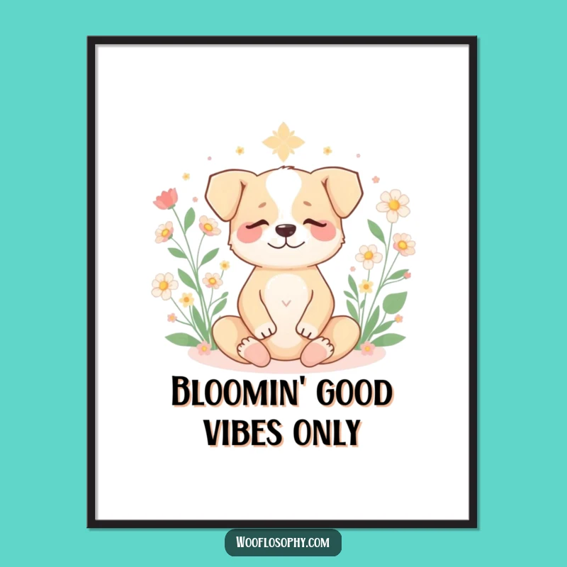 Funny Free Printable Wall Art: Meditating Dog, Zen Decor, Peaceful Download