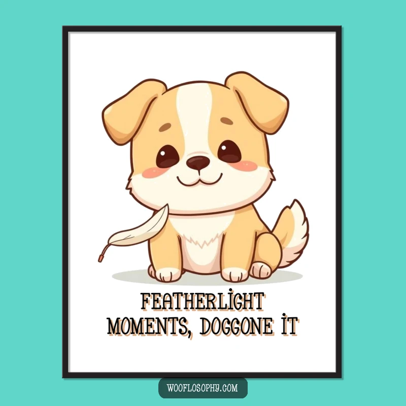 Free Printable Kawaii Dog Art: Funny Gentle Dog Downloadable Gift