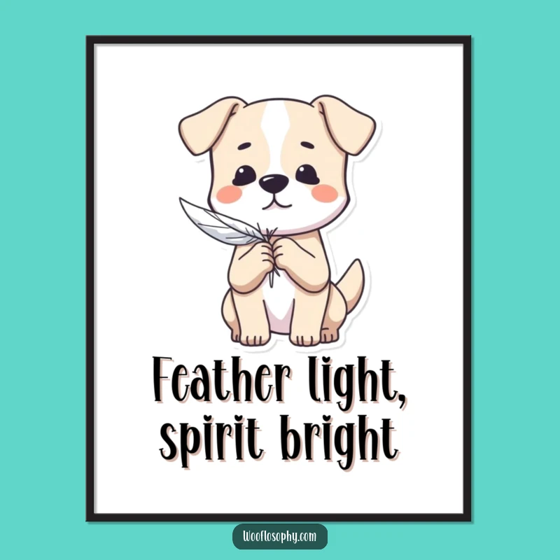 Free Printable Wall Art: Feather Dog, Lighthearted Doggy Downloadable Decor