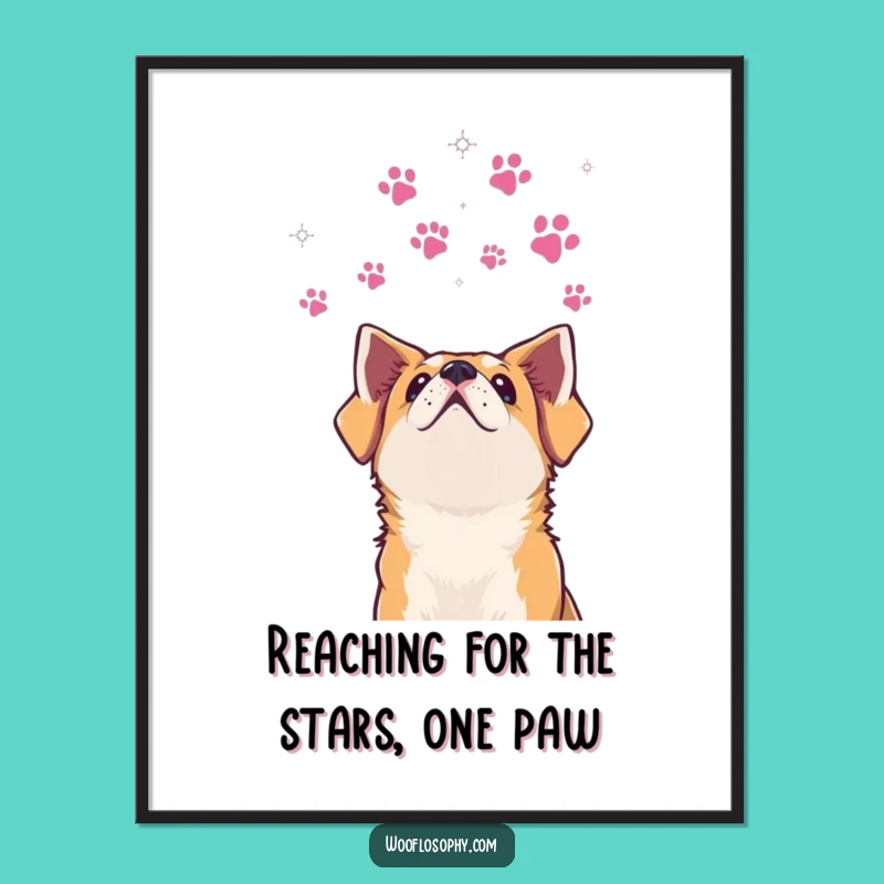 Funny Free Printable Wall Art: Starry Dog, Celestial Downloadable Decor