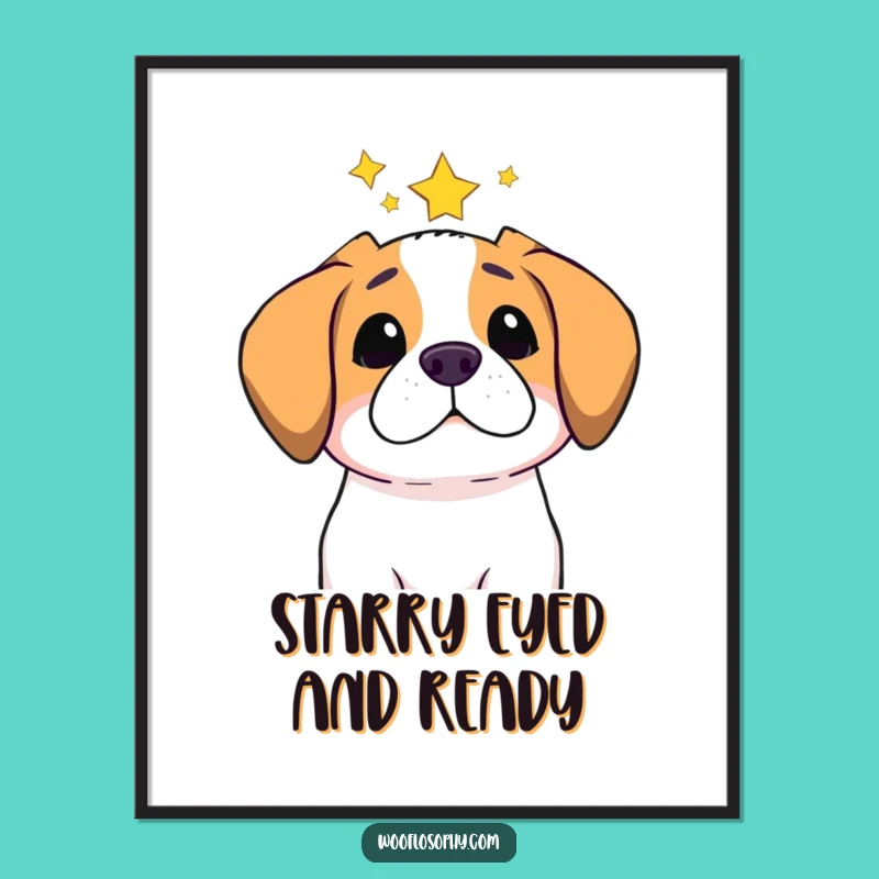 Free Printable Dog Starry Night Wall Art: Cosmic Pup Funny Downloadable Decor