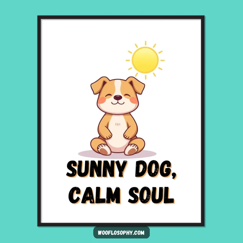 Free Printable Wall Art: Zen Dog Sun LOL Downloadable Art Gift