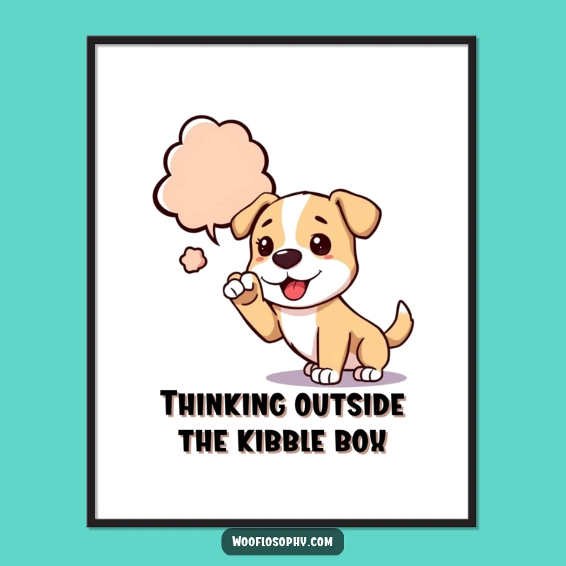 Funny Free Printable Wall Art: Thinking Dog, Abstract Downloadable Decor