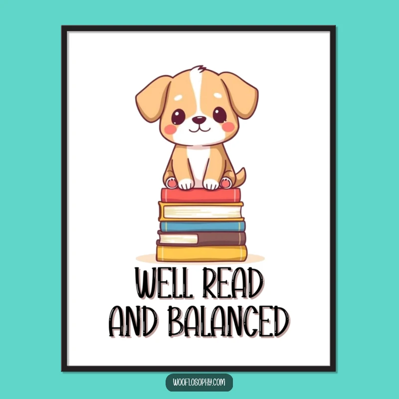Funny Free Printable Wall Art: Book Dog Humorous Downloadable Art