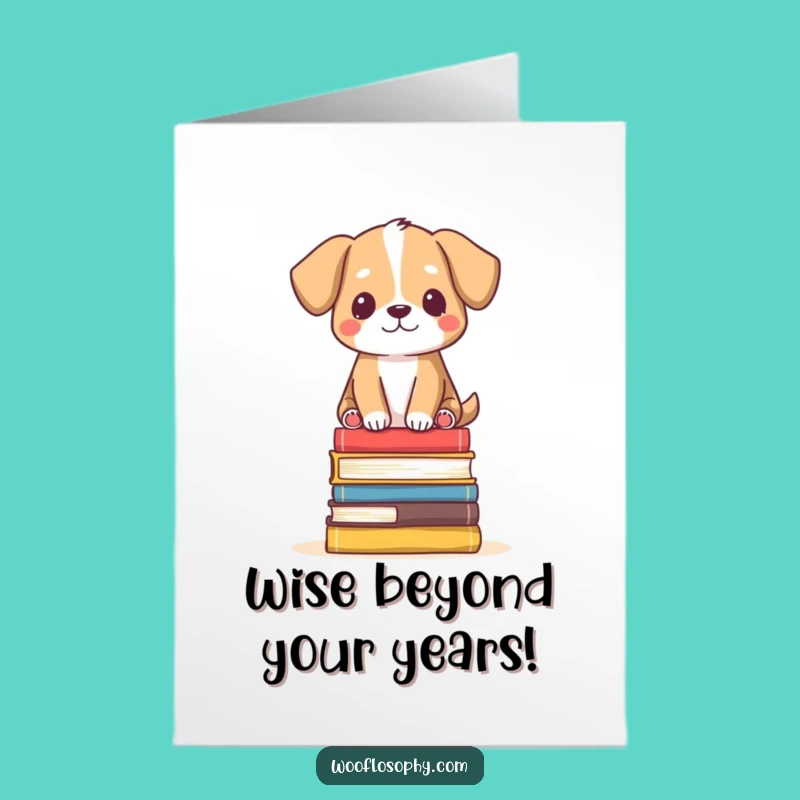 Free Printable Dog Birthday Card: Book Dog Funny Downloadable Gift