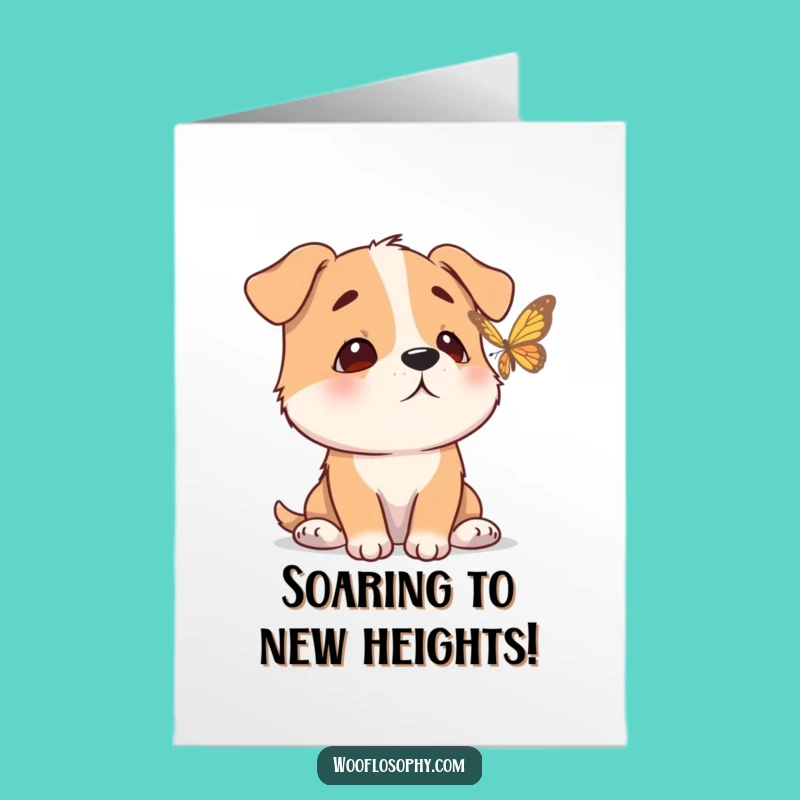 Calm Dog Butterfly Free Printable Congrats Card - Celebrate Gentle Moments Downloadable