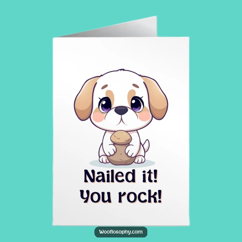 Free Printable Congratulations Card: Zen Dog, Balanced Success Downloadable Gift