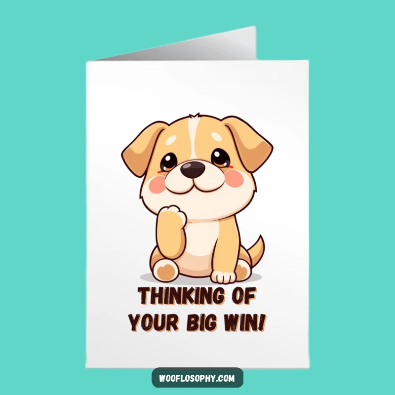 Free Printable Kawaii Dog Card: Funny Congrats Gift Downloadable