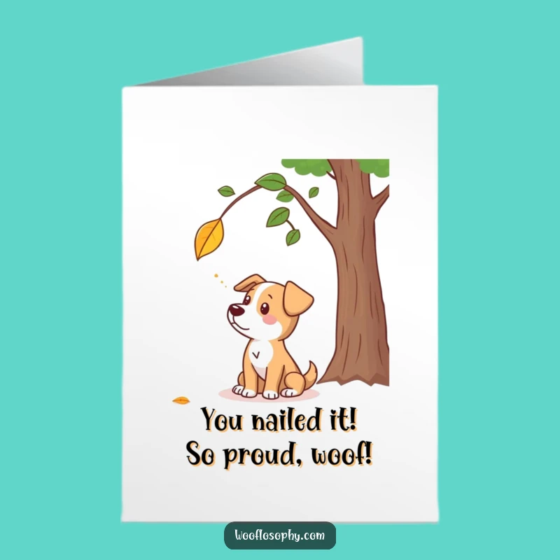 Free Printable Congrats Card: Pondering Dog Celebrates Your Success Joyfully - Downloadable Gift