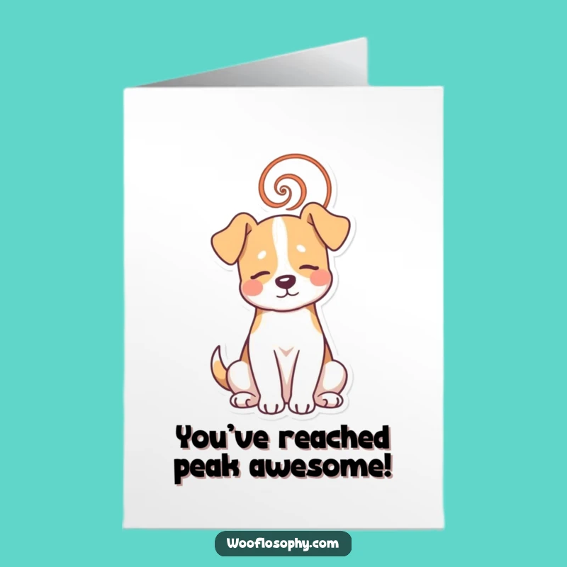 Free Printable Congratulations Card: Zen Dog, Calmly Celebrating Downloadable Success