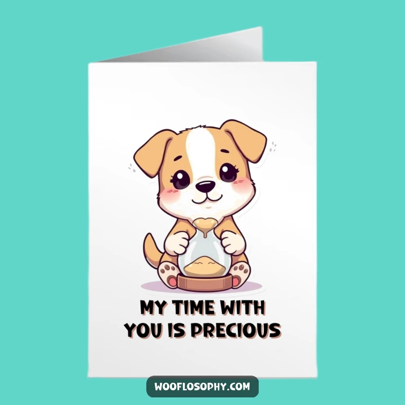 Free Printable Thank You Card: Dog Hourglass Gratitude Downloadable