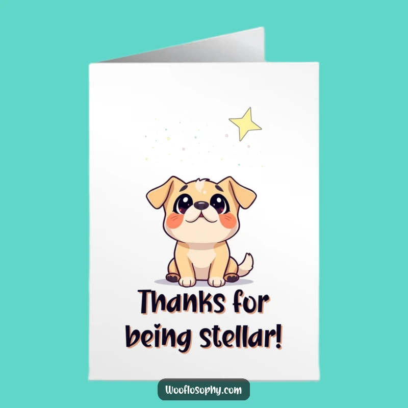 Free Printable Thank You Card: Dog's Starry Gratitude - A Whimsical Downloadable Gift