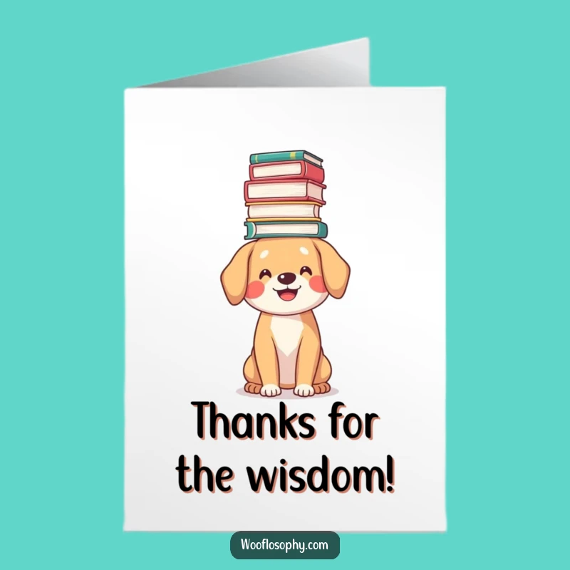 Free Printable Thank You Card: Smart Dog Book Stack - Downloadable Gift!