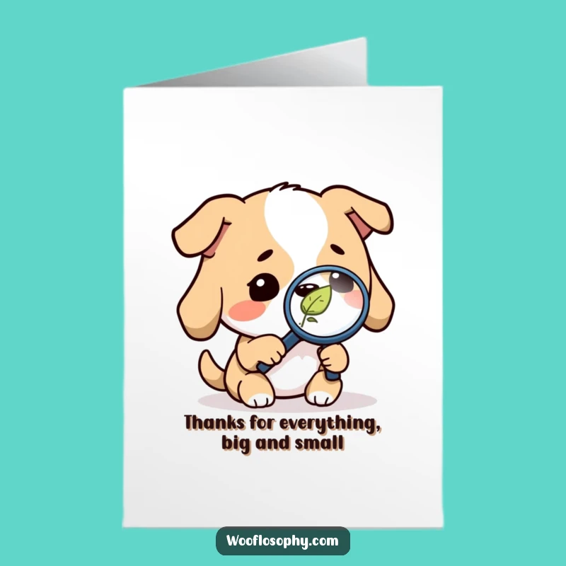 Funny Free Printable Dog Thank You Card - Leaf Investigator Pup Expressing Gratitude Downloadable