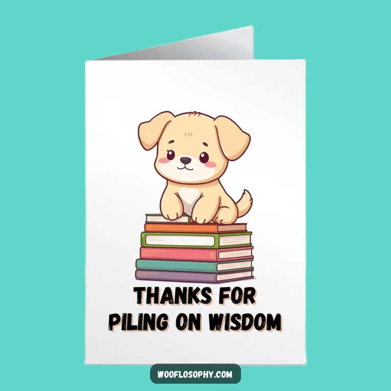 Free Printable Thank You Card: Calm Dog Book Lover LOL Downloadable Gift