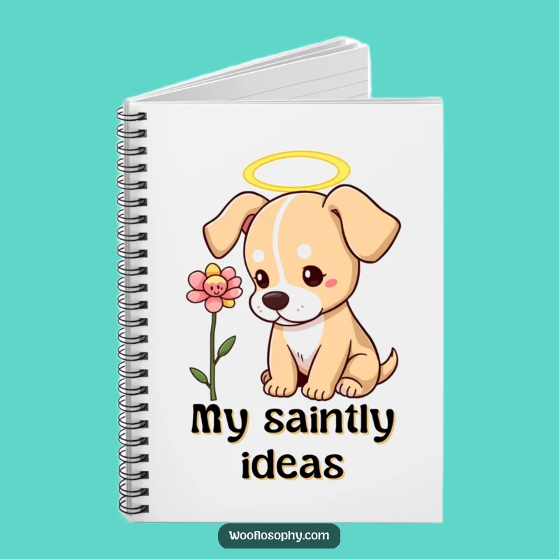 Funny Angel Dog Journal: Heavenly Pup's Floral Thoughts, a Humorous Notebook for Devotees