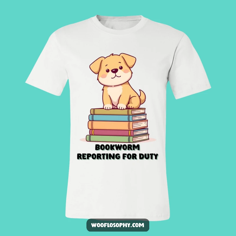Funny Dog Bookworm T-Shirt: Serene Reader Pup Gift Tee