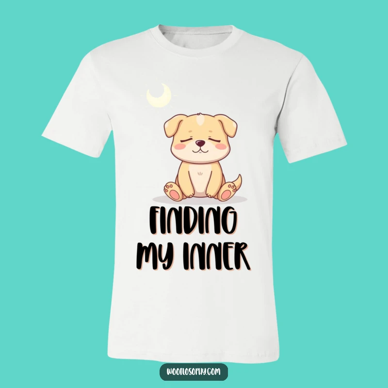 Funny Serene Dog Meditation T-Shirt, Hilarious Canine Zen Tee for Stress Relief