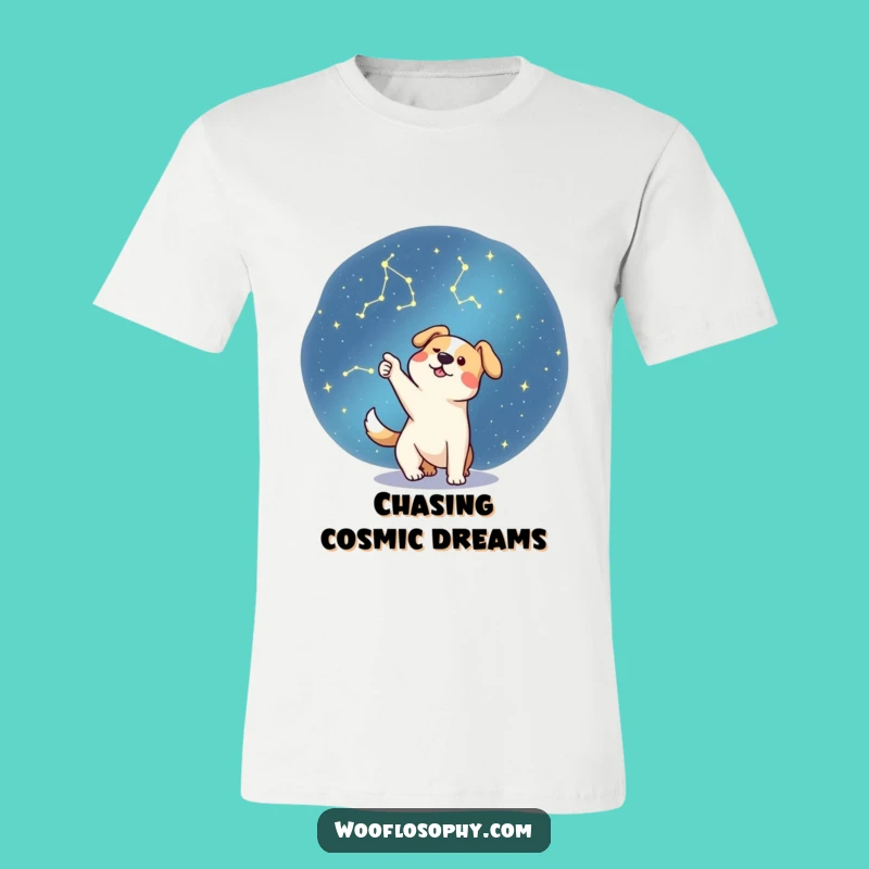 Funny Stargazer Dog T-Shirt - Cosmic Pup Tee, Perfect Humorous Exploration Gift