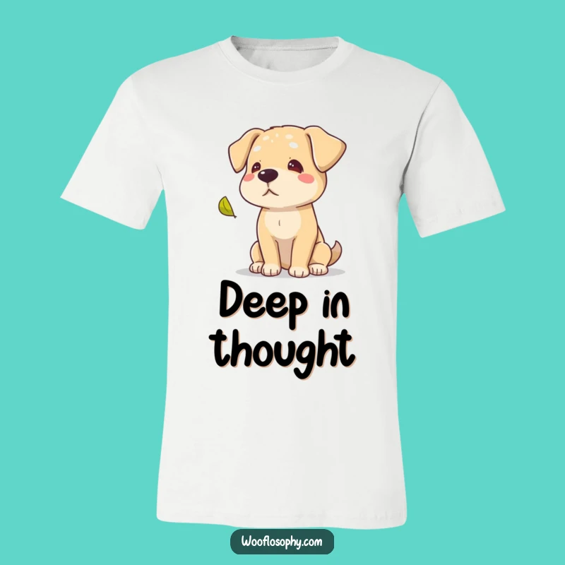 Funny Wise Dog Leaf T-Shirt, Hilarious Canine Autumn Tee for the Reflective Soul