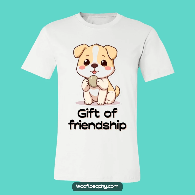 Funny Kawaii Dog Friendship T-Shirt: Generous pup design, a heartwarming and funny gift for friends.