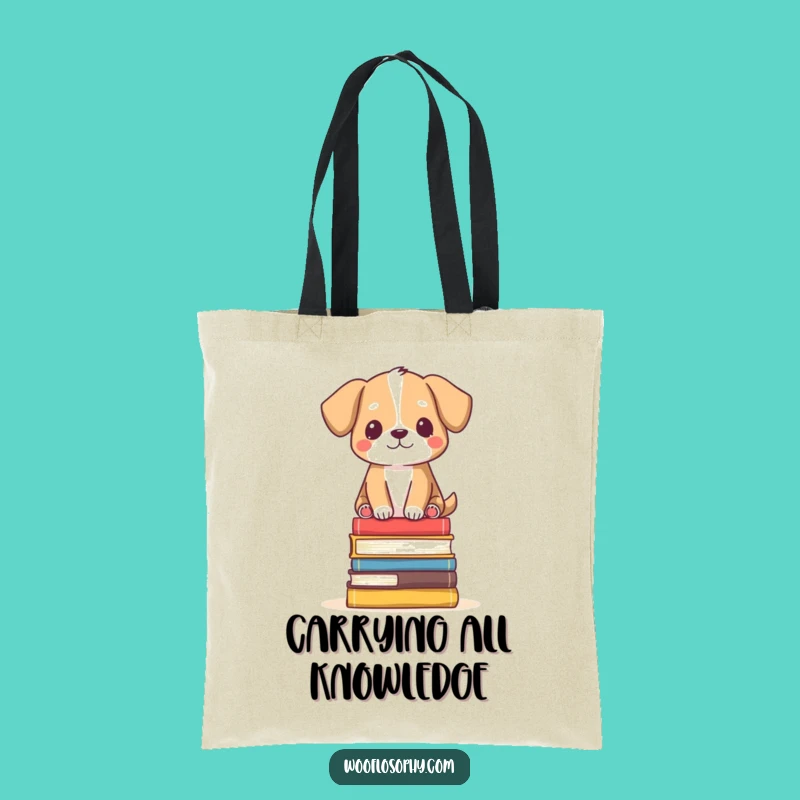 Funny Zen Dog Tote Bag: Book Balance Carry, Ideal Humorous Gift