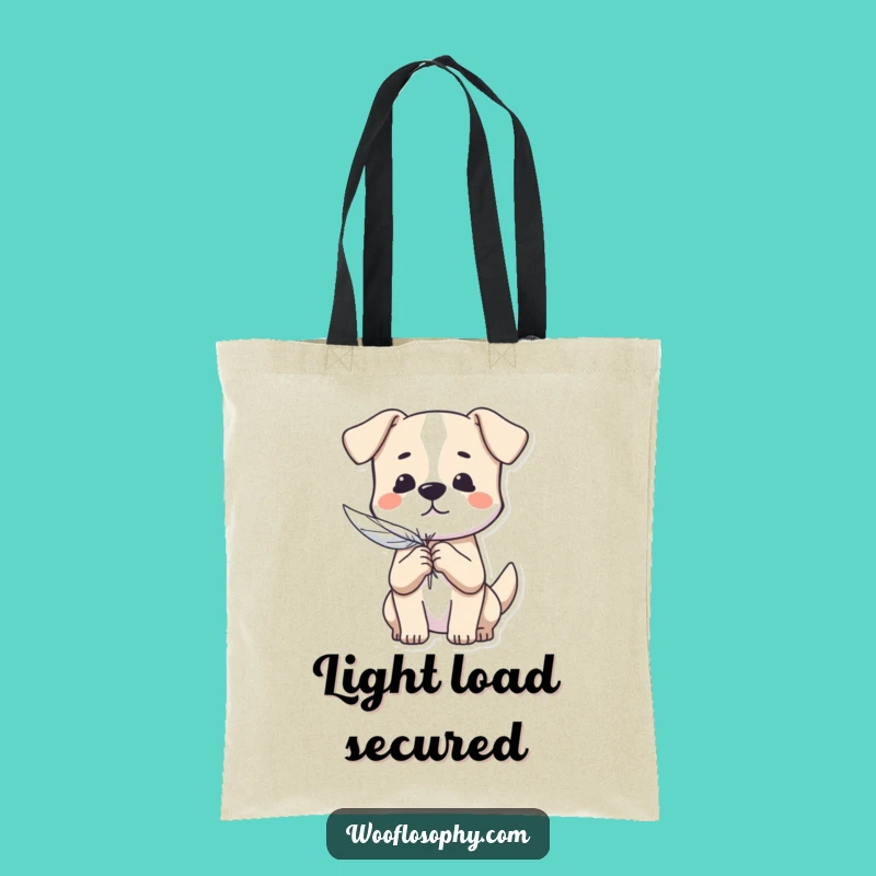 Funny Dog Feather Tote Bag: Lighthearted Pup's Gentle Carry-all, a Humorous Accessory