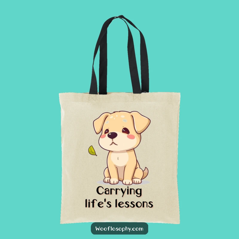 Funny Wise Dog Leaf Tote Bag, Carry Autumn's Calm With This Hilarious Contemplation Bag